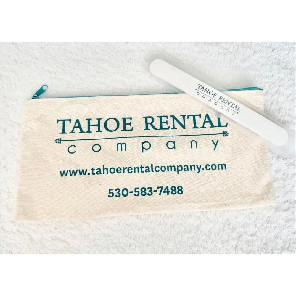 TahoeāRental Company Canvas Zipper Pouch & Travel Nail File Set